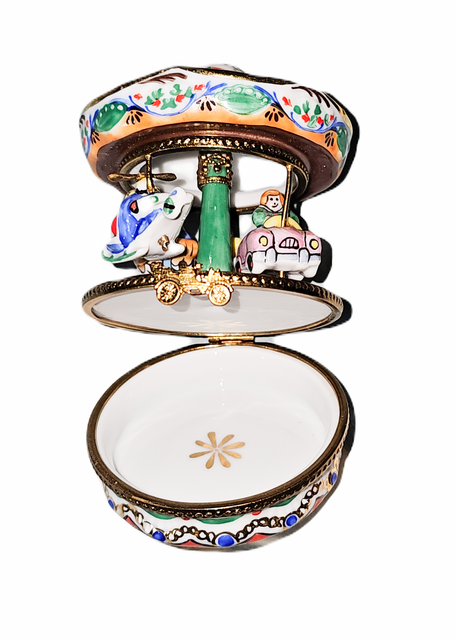 Enchanting Carousel Limoges Box Porcelain Limoges Amusement Carnival French Trinket Box