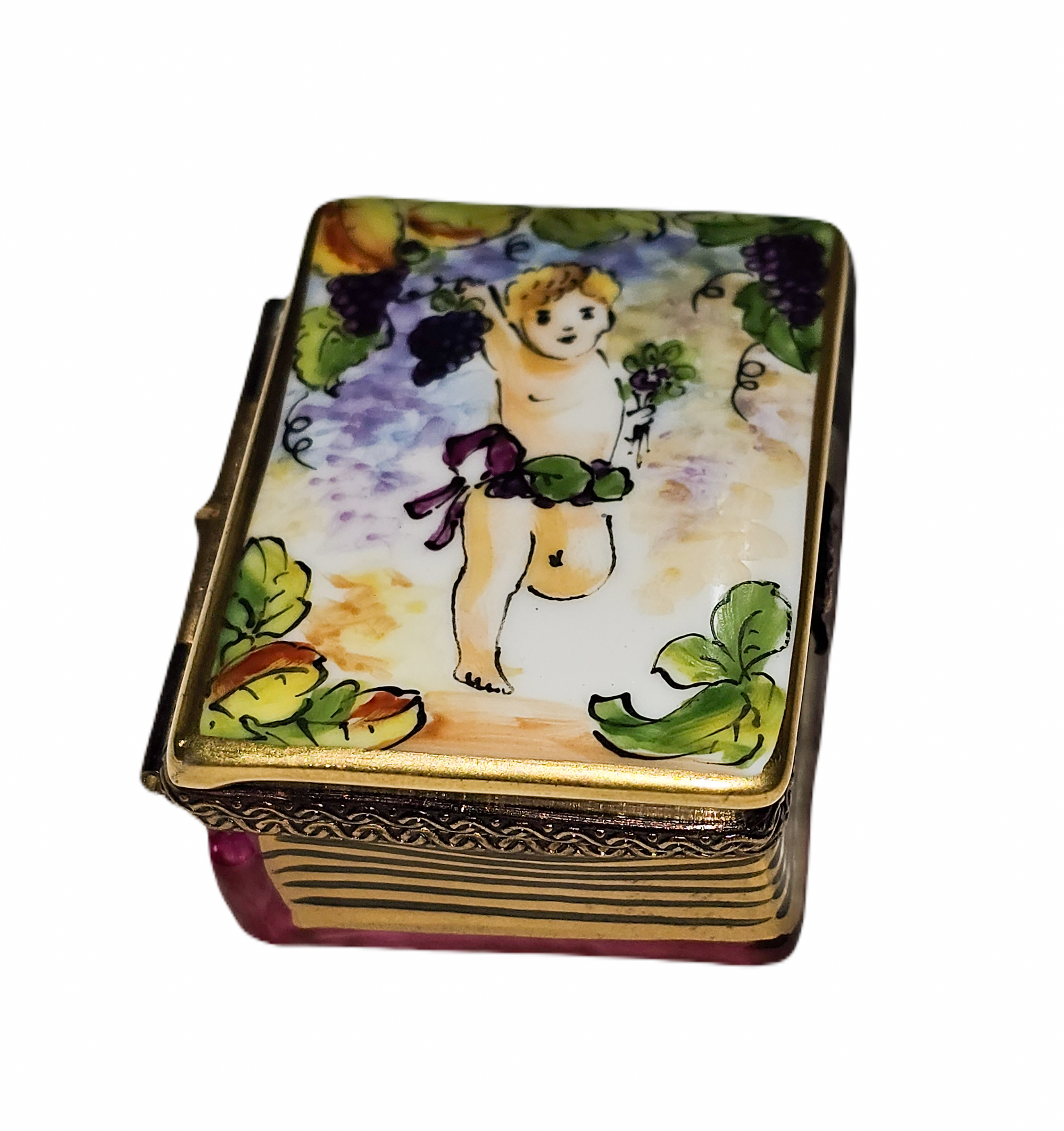 Cherub Romance Limoges Box Porcelain Limoges book French Trinket Box