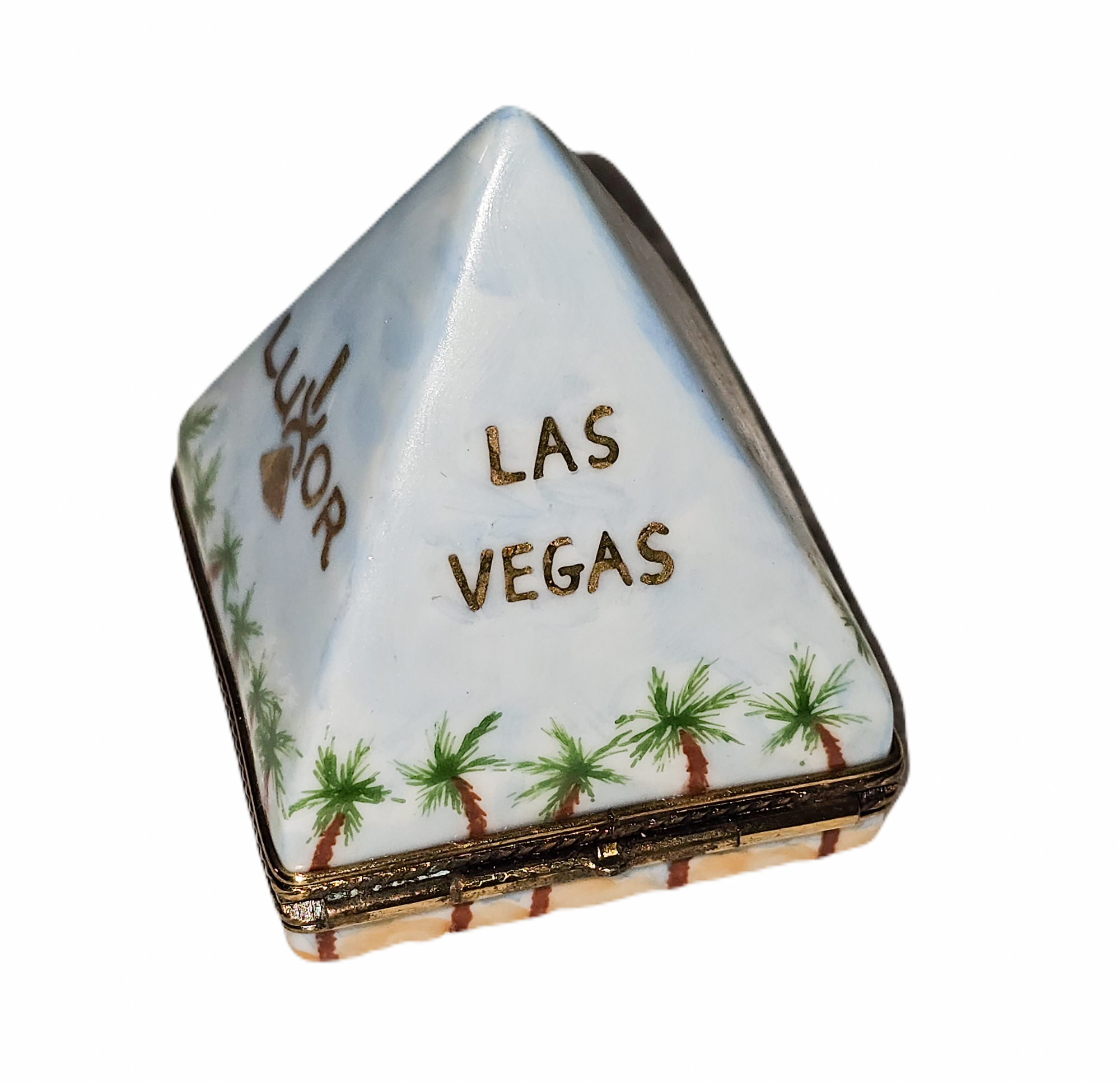 Limoges Egyptian Pyramid Treasure Box Porcelain Limoges travel games French Trinket Box