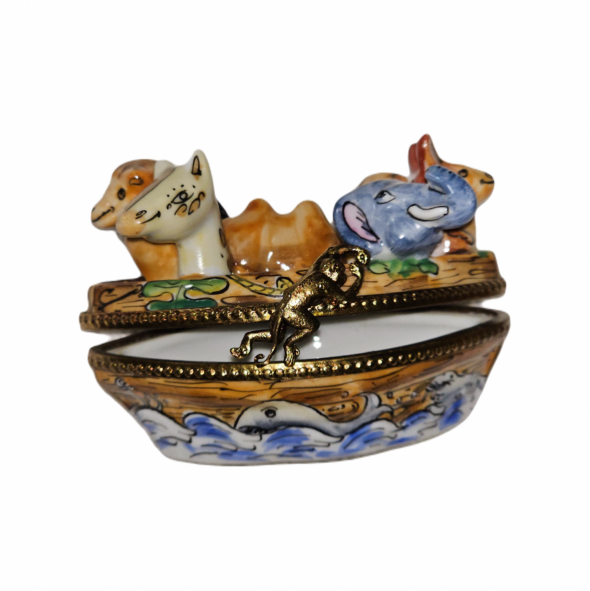 Noah's Ark Animal Limoges Box Porcelain Limoges Religious religion spiritual myth French Trinket Box