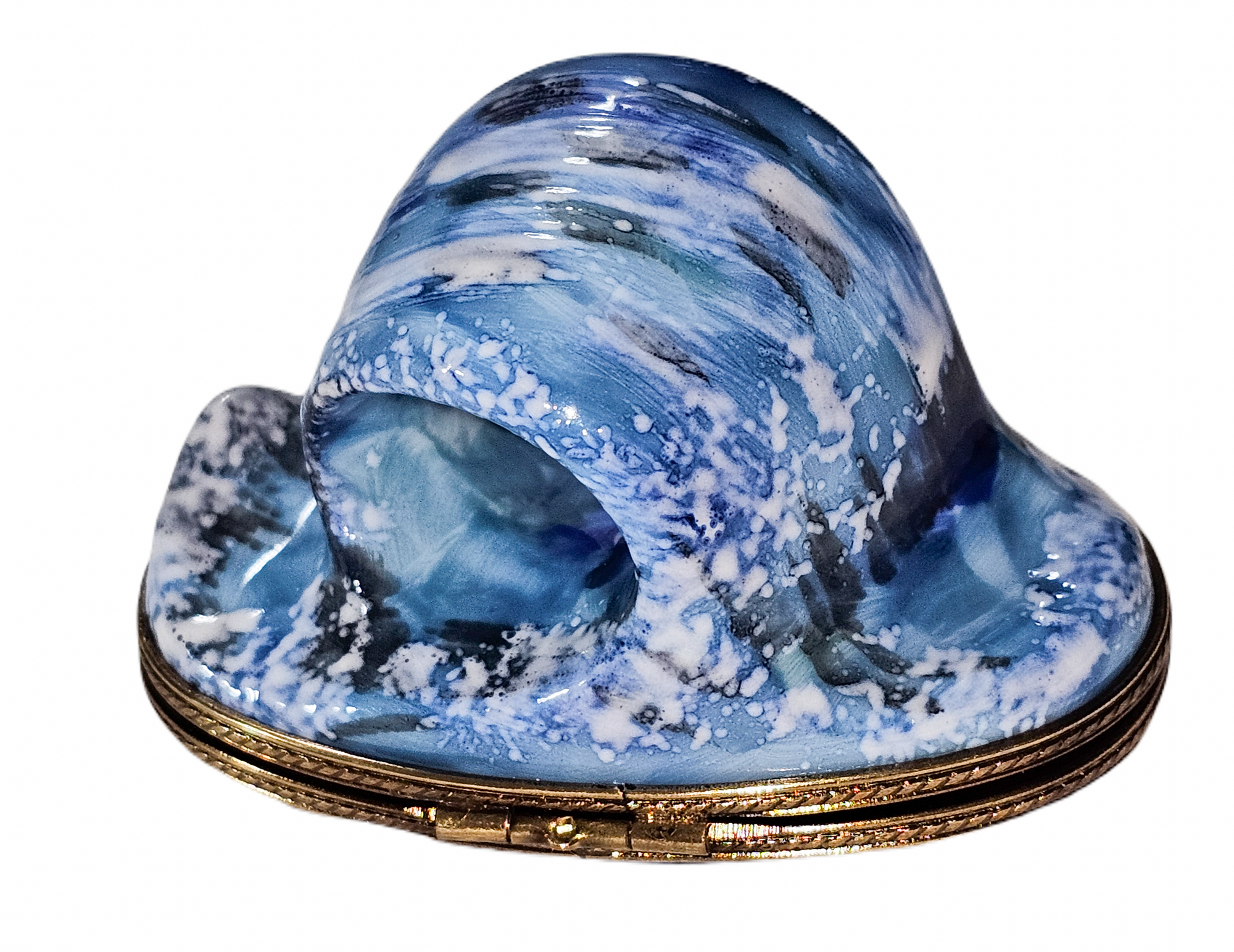 Surfer on Dynamic Wave Porcelain Limoges sports beach French Trinket Box