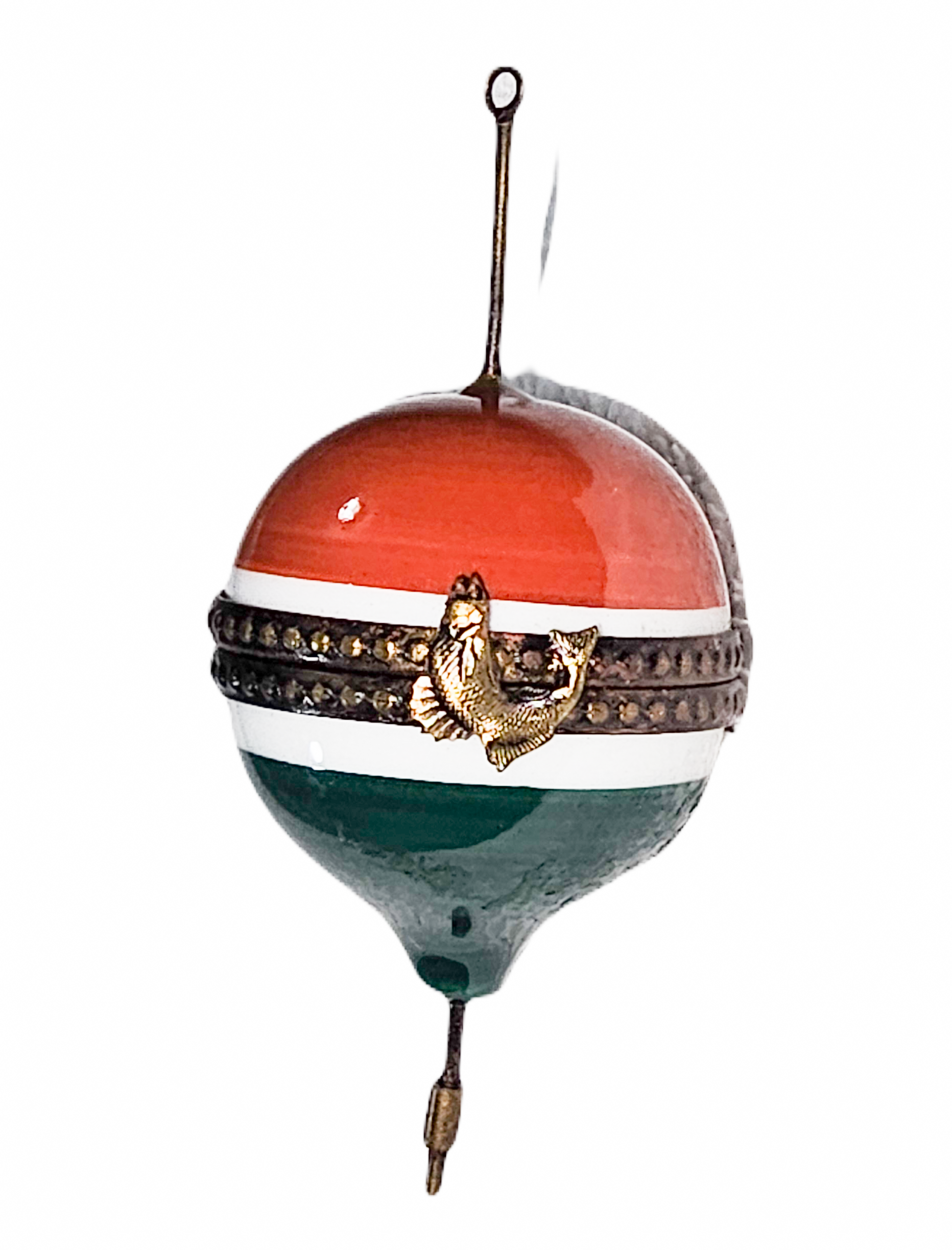 Fishing Bobbin Collector's Limoges Box Porcelain Limoges sports French Trinket Box