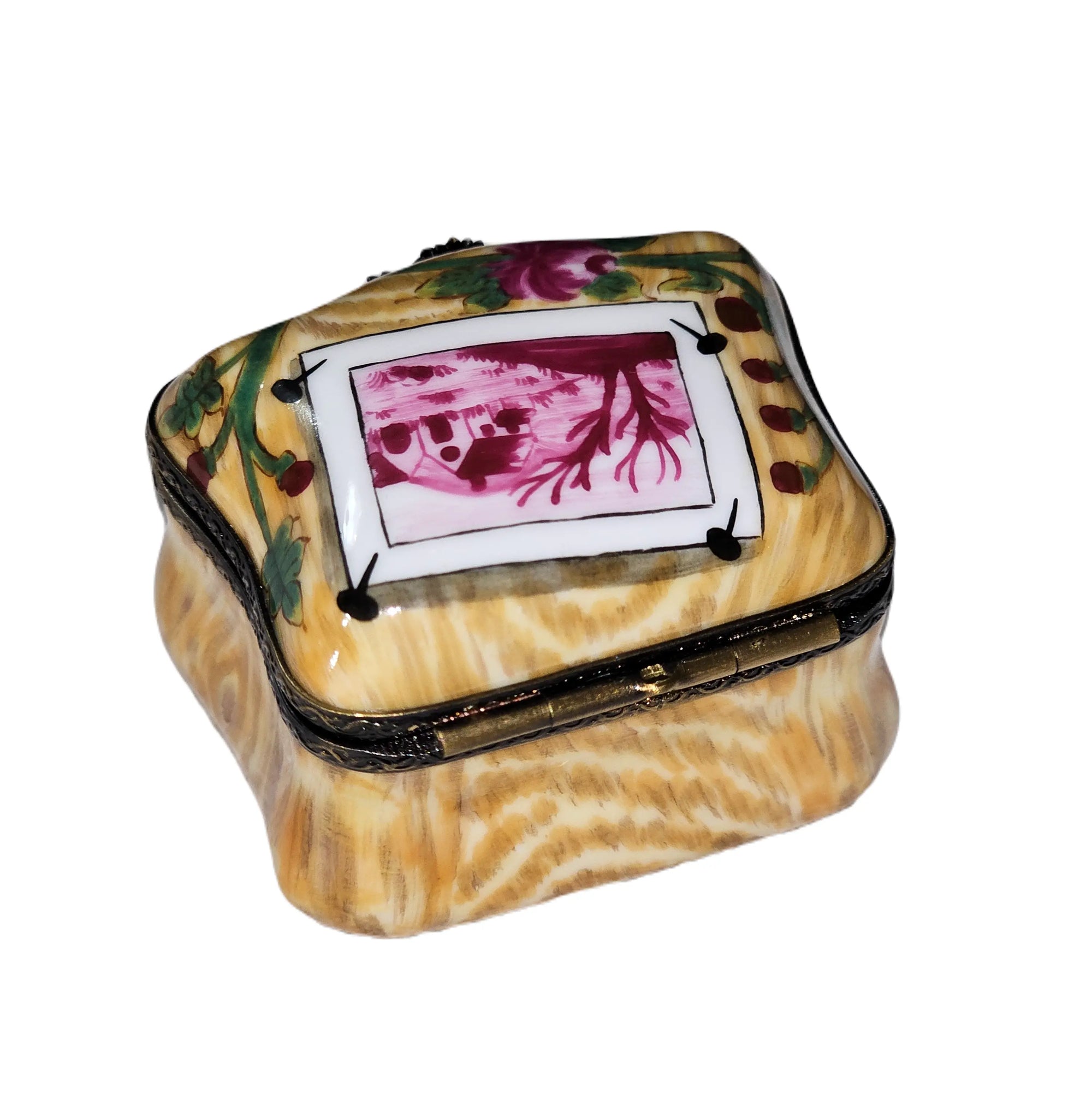 Yellow Floral Home Treasure Box Porcelain Limoges Traditional home French Trinket Box