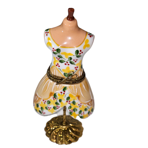 Charming Yellow Dress Limoges Box Porcelain Limoges fashion French Trinket Box