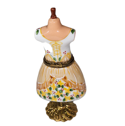 Charming Yellow Dress Limoges Box Porcelain Limoges fashion French Trinket Box