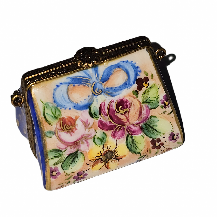 Charming Limoges Purse Box Porcelain Limoges purse French Trinket Box