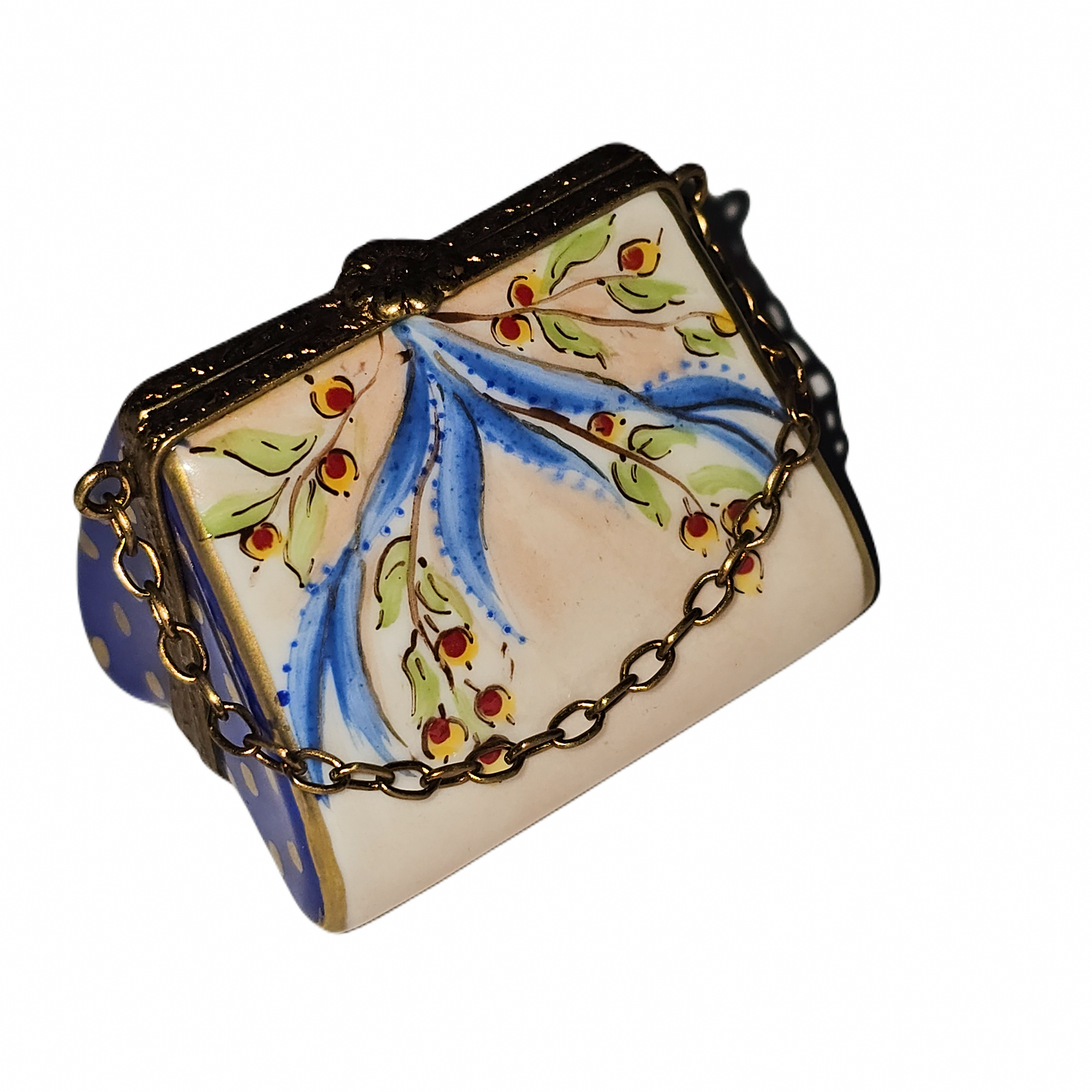 Charming Limoges Purse Box Porcelain Limoges purse French Trinket Box