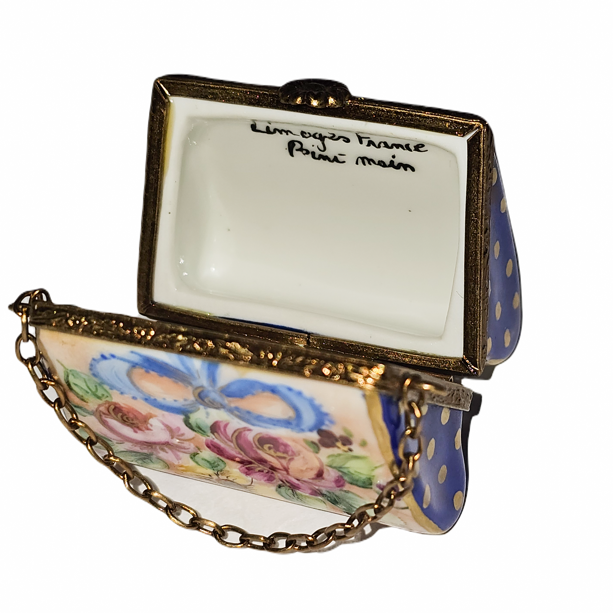 Charming Limoges Purse Box Porcelain Limoges purse French Trinket Box