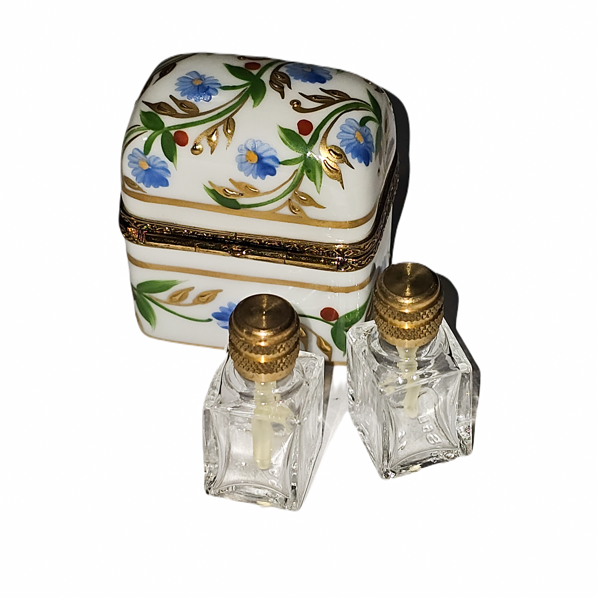 White Floral Perfume Limoges Box Porcelain Limoges perfume French Trinket Box