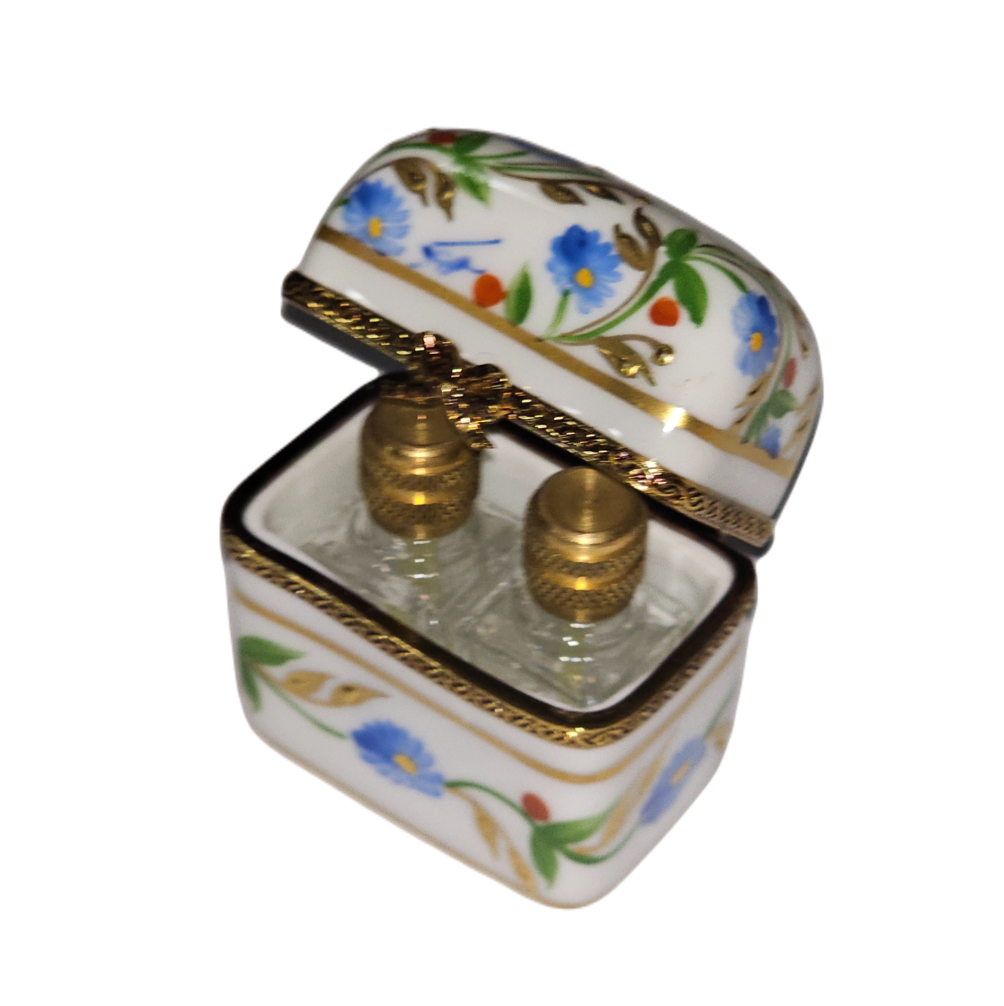 White Floral Perfume Limoges Box Porcelain Limoges perfume French Trinket Box