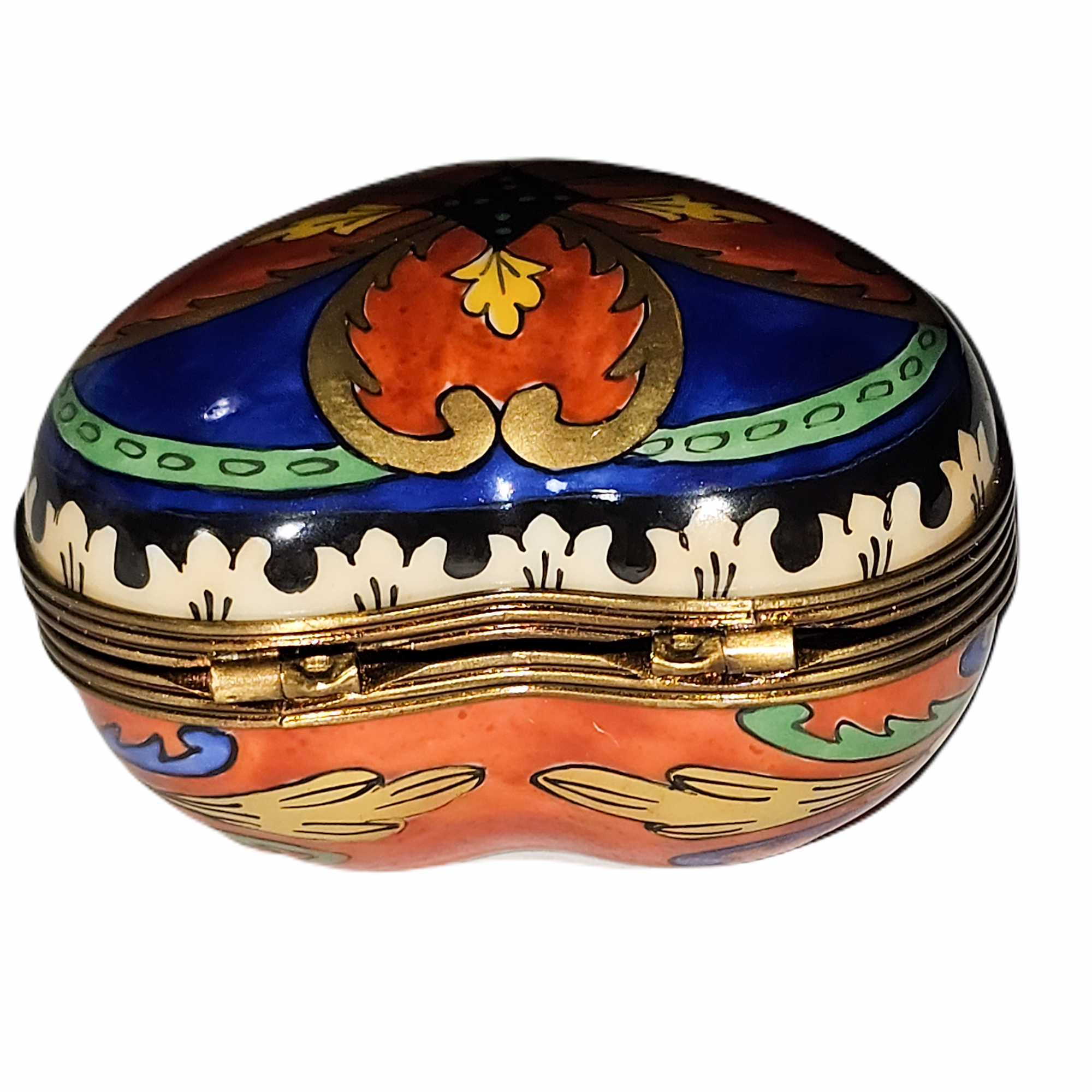 Dazzling Heart Treasure Box Porcelain Limoges heart French Trinket Box