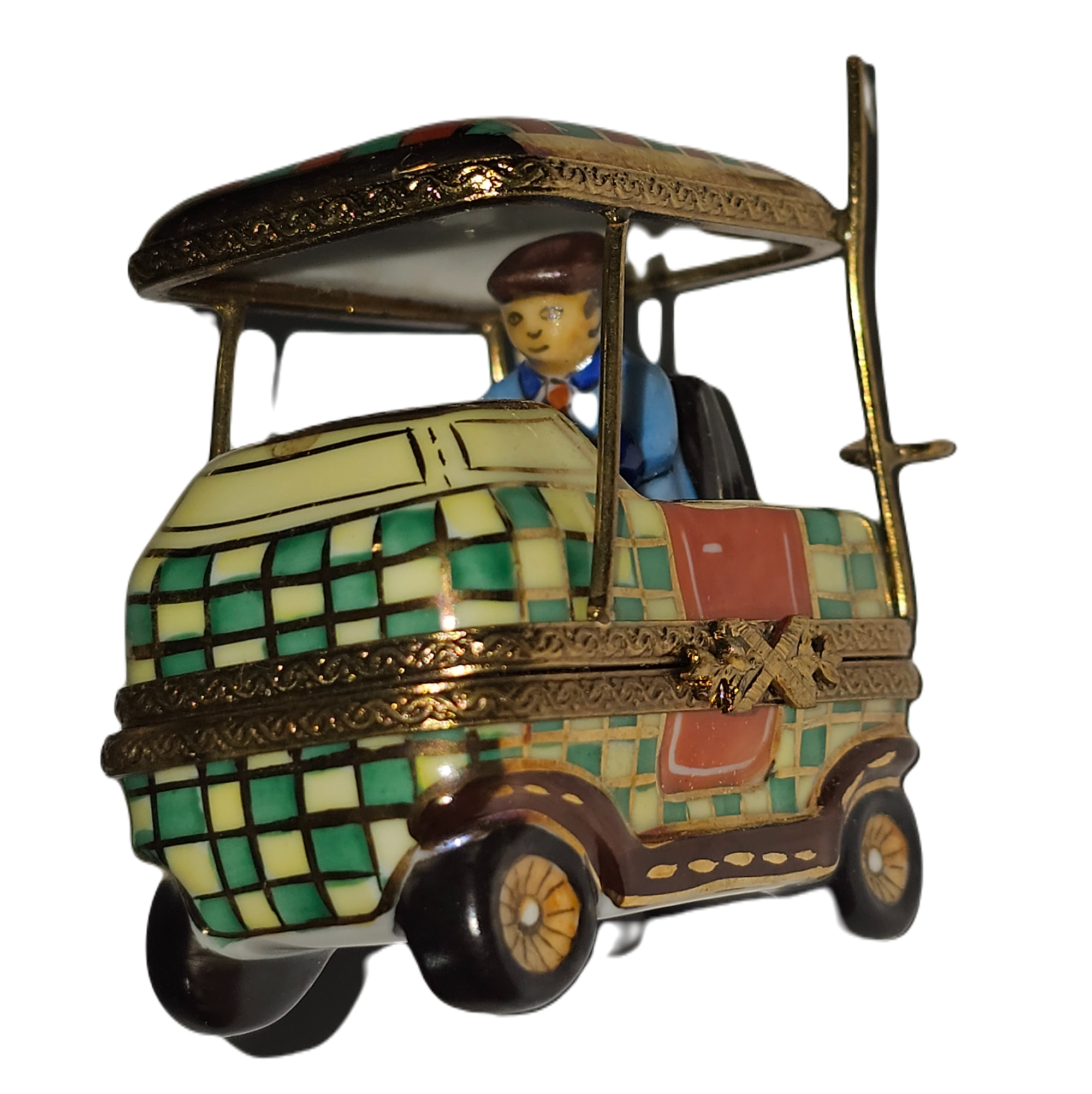 Golf Cart Delight Limoges Box Porcelain Limoges sports French Trinket Box