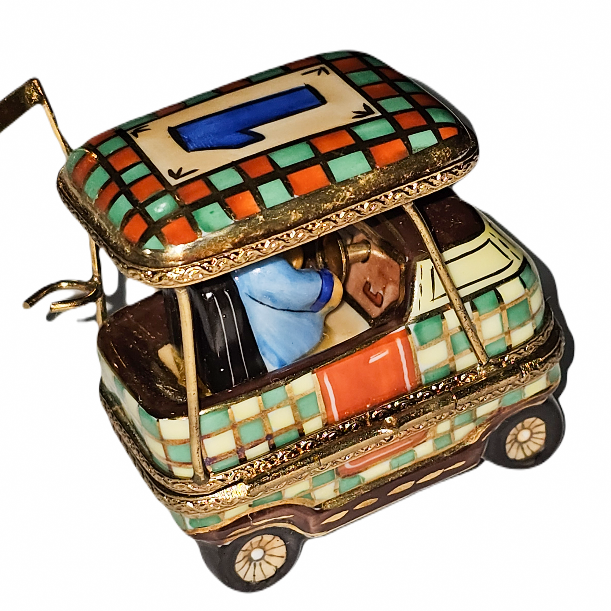 Golf Cart Delight Limoges Box Porcelain Limoges sports French Trinket Box