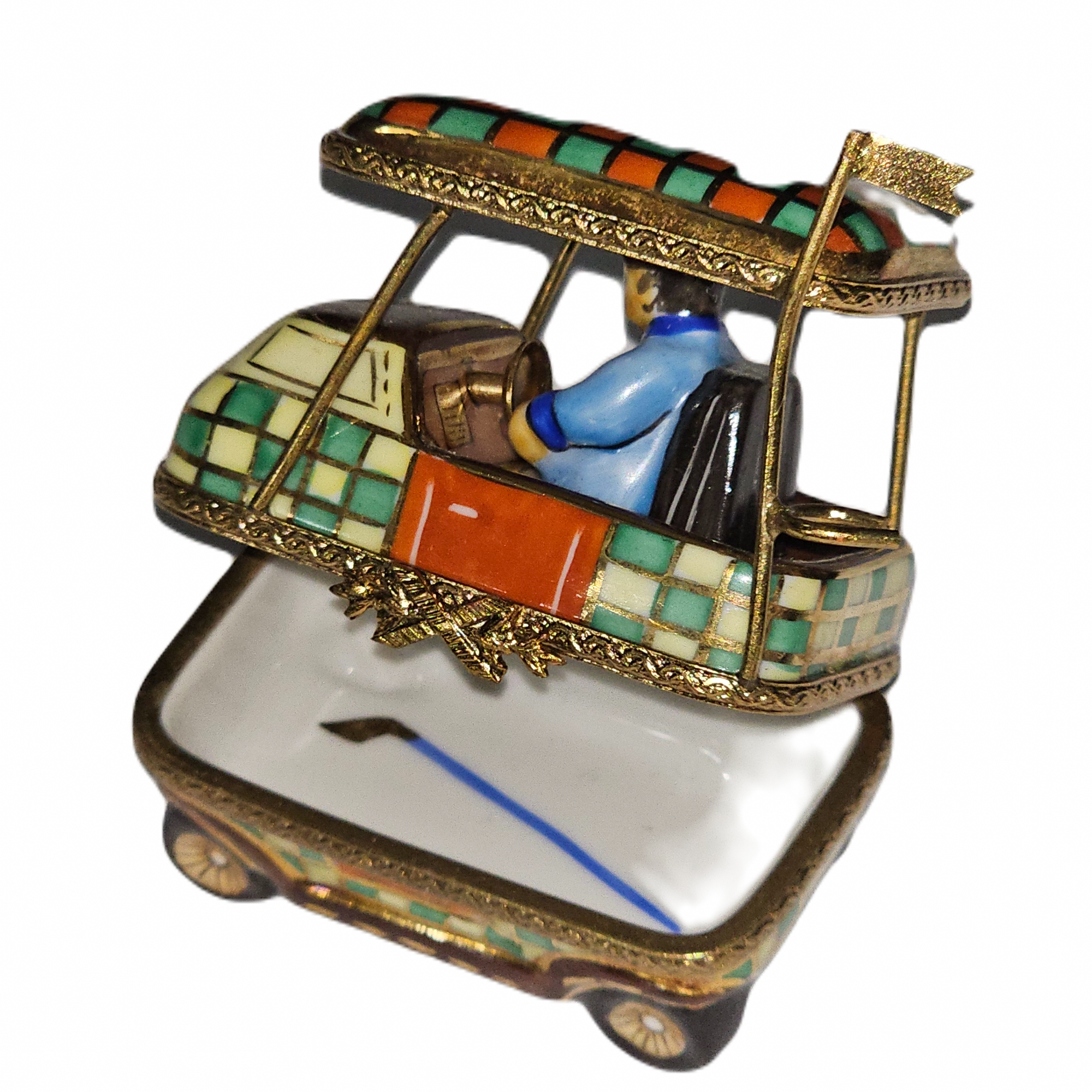 Golf Cart Delight Limoges Box Porcelain Limoges sports French Trinket Box
