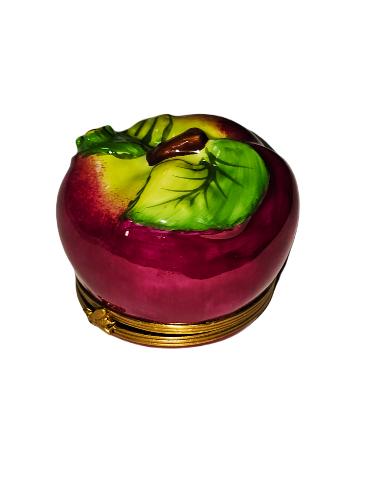 Vibrant Red Apple Limoges Box Porcelain Limoges fruit Vegetable French Trinket Box