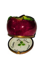 Vibrant Red Apple Limoges Box Porcelain Limoges fruit Vegetable French Trinket Box