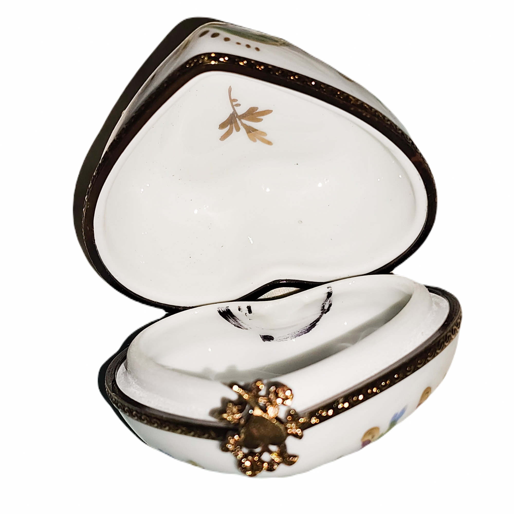 Heart-Shaped Floral Porcelain Box Porcelain Limoges heart French Trinket Box