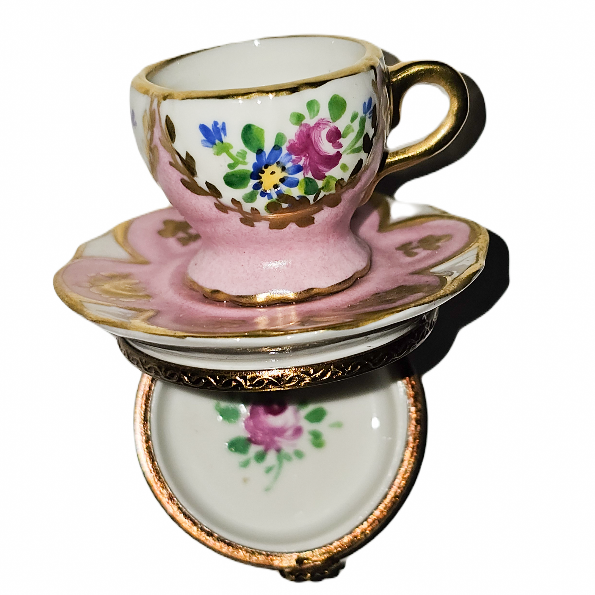 Pink Teacup Elegance Box Porcelain Limoges China French Trinket Box