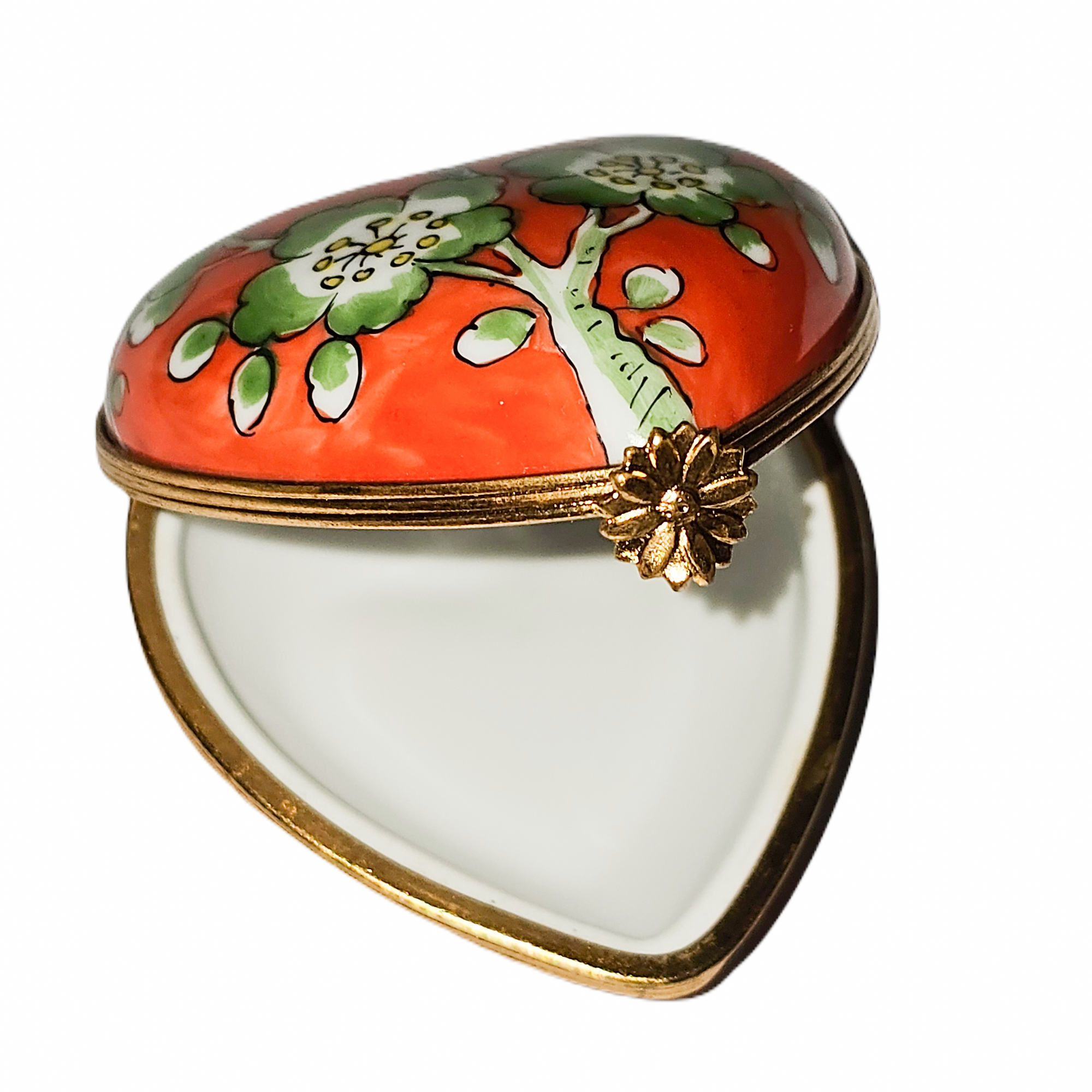 Vibrant Floral Heart Box Porcelain Limoges heart French Trinket Box