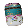 Turquois Elegance Pill Box Porcelain Limoges traditional French Trinket Box