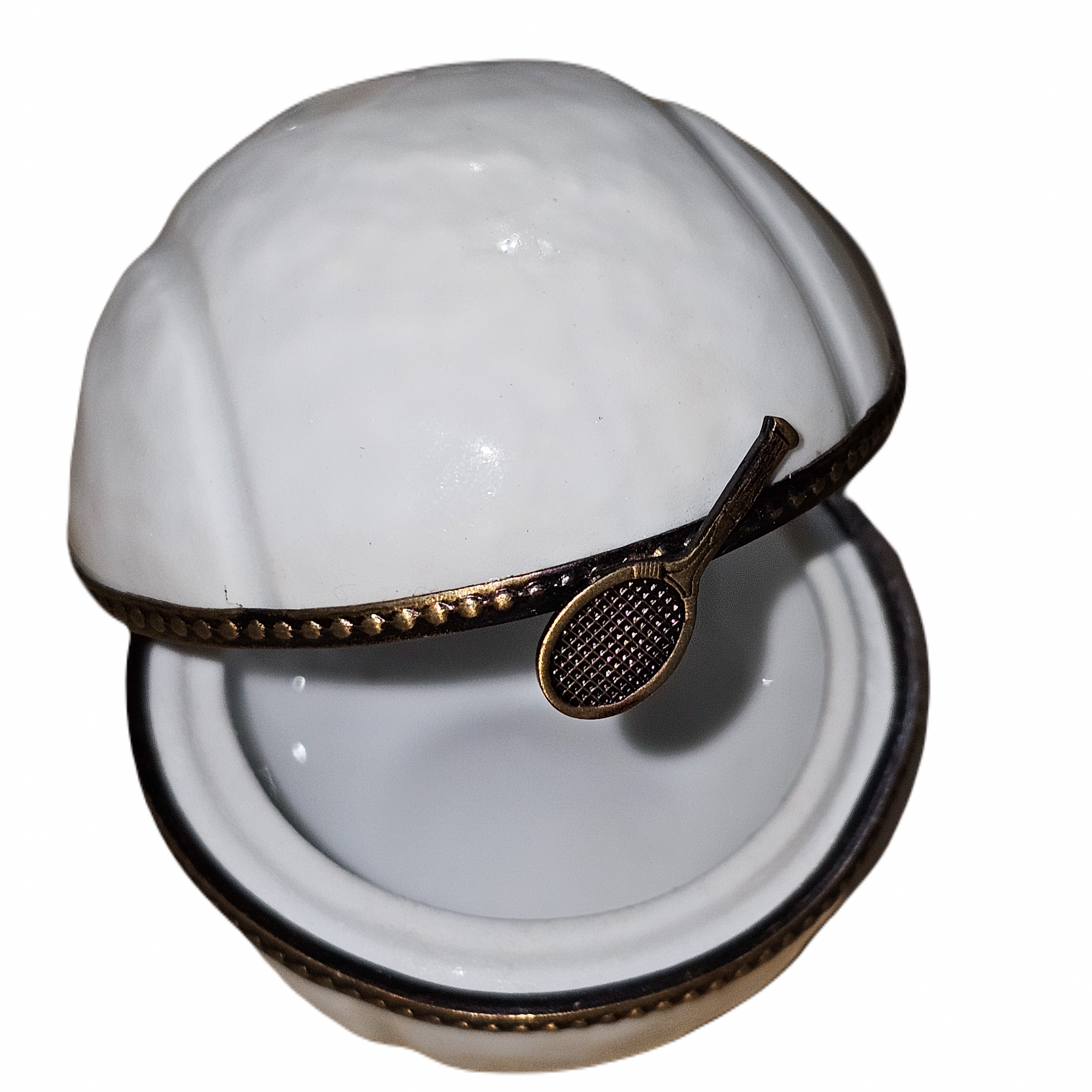 White Tennis Ball Keepsake Box Porcelain Limoges sports French Trinket Box
