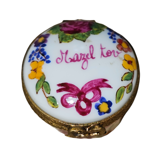 Mazel Tov Good Luck Treasure Porcelain Limoges special occasions French Trinket Box