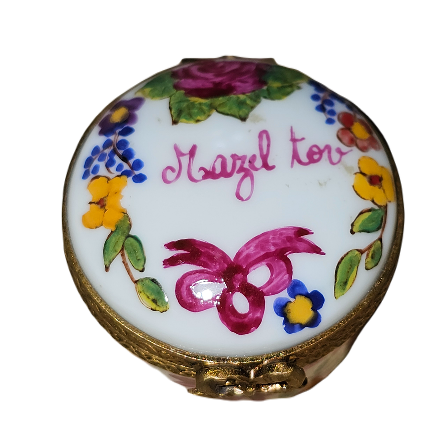 Mazel Tov Good Luck Treasure Porcelain Limoges special occasions French Trinket Box