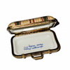 Plaid Elegance Limoges Box Porcelain Limoges travel bags purse French Trinket Box