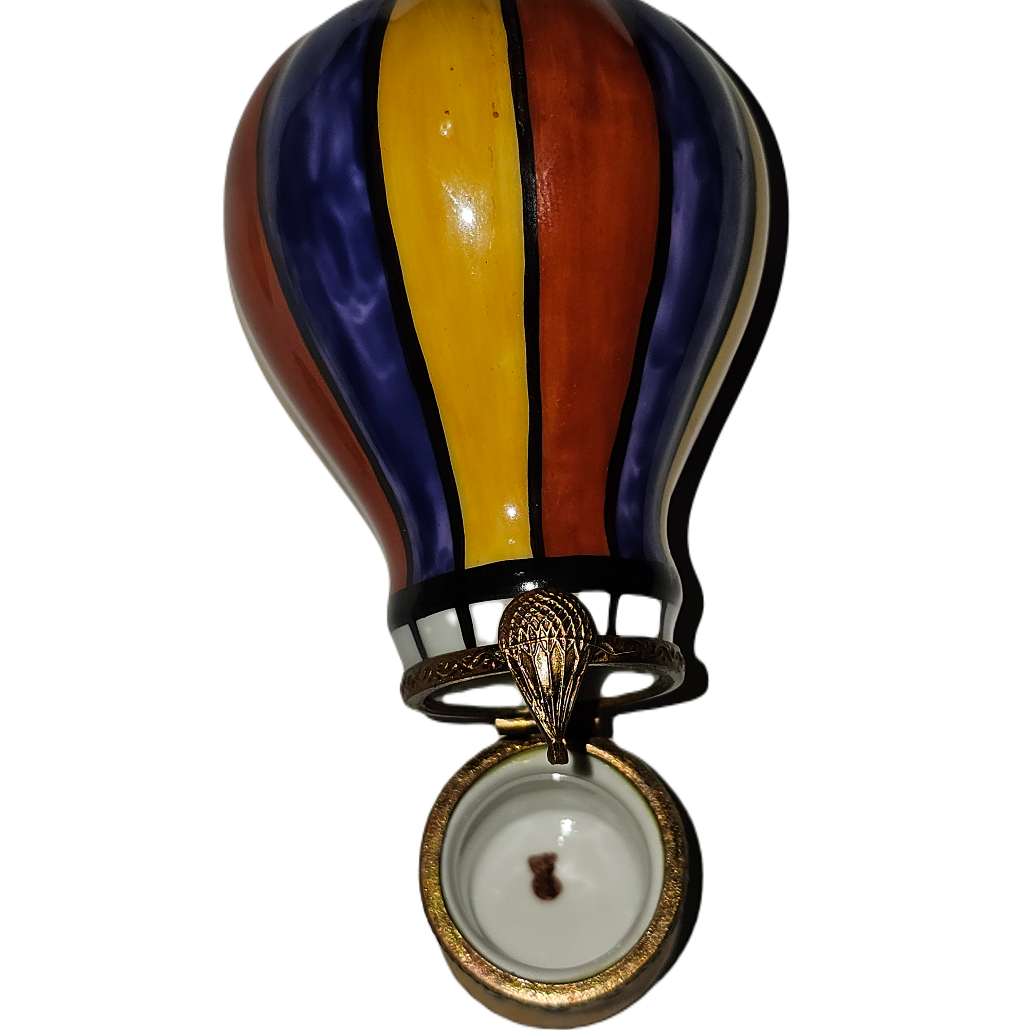 Hot Air Balloon Dream Box Porcelain Limoges Travel vehicle French Trinket Box