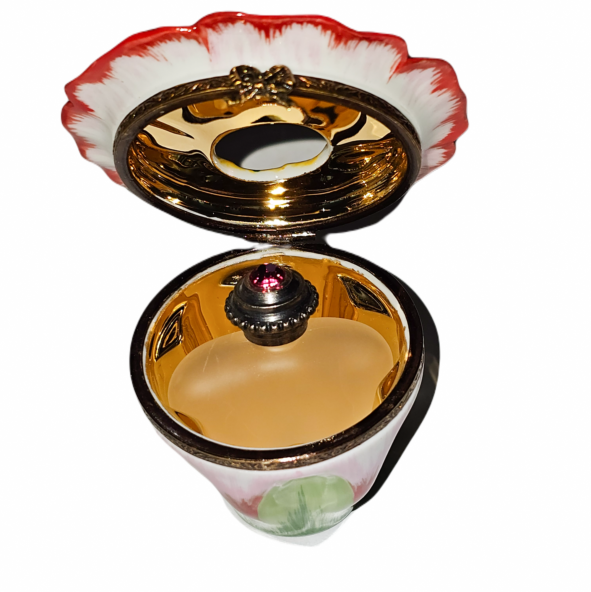 Yellow Flower Perfume Box Porcelain Limoges perfume flower French Trinket Box