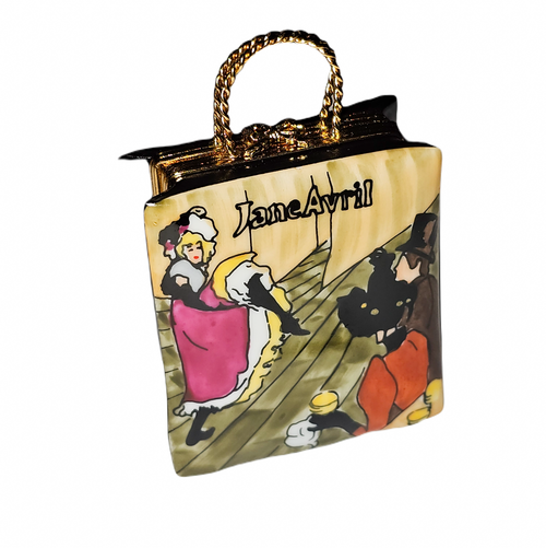 Moulin Rouge Jane Avril Bag Porcelain Limoges bag purse French Trinket Box