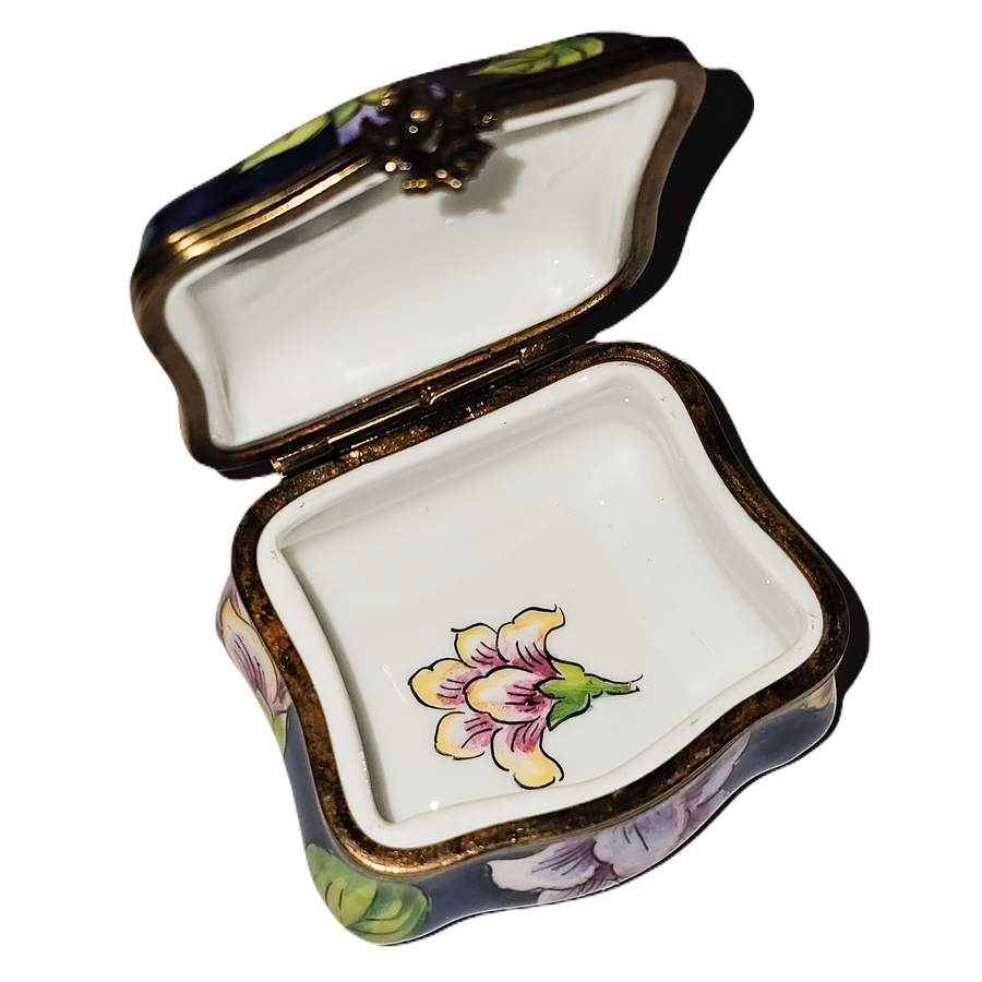 Orchid Elegance Limoges Box Porcelain Limoges traditional French Trinket Box