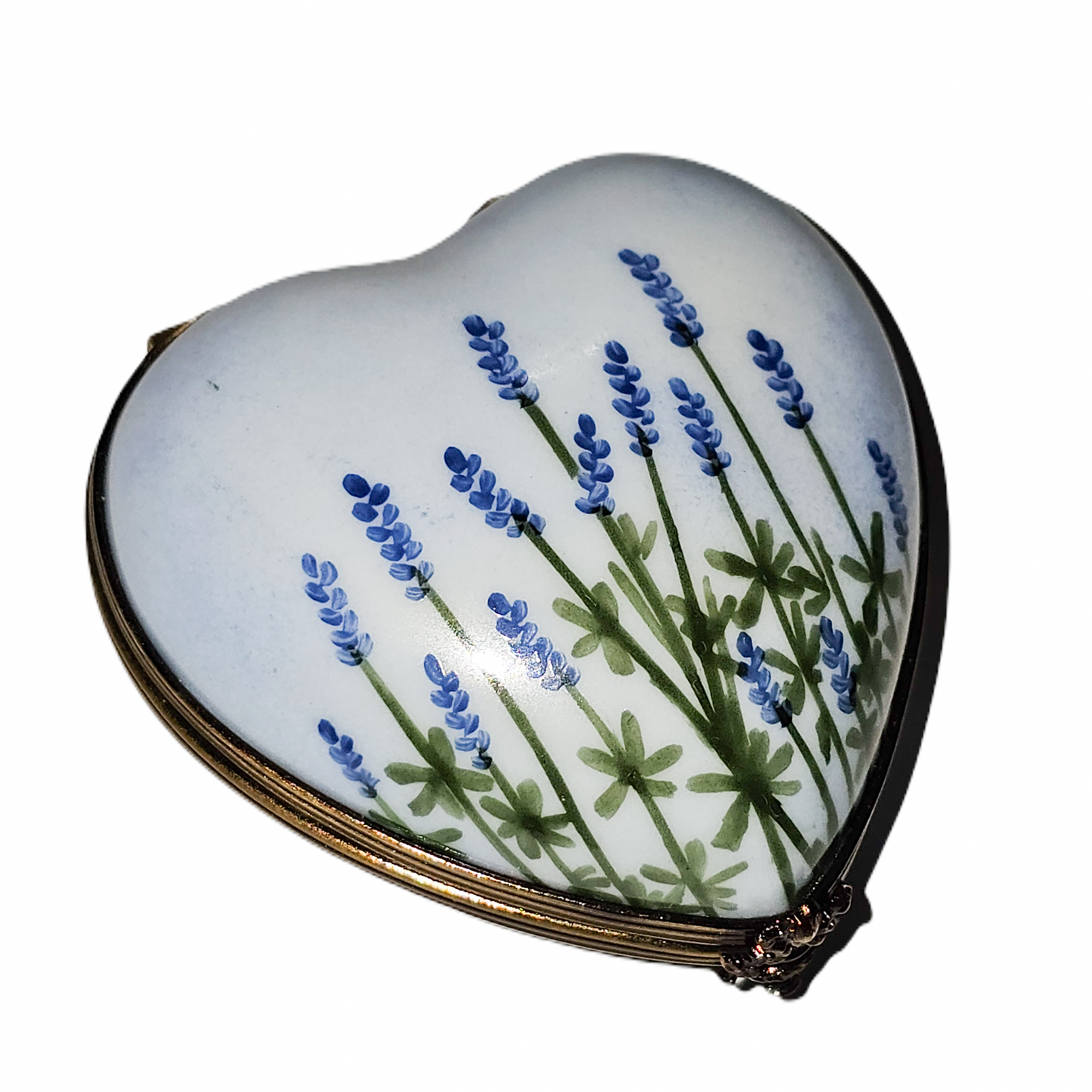 Forget Me Not Light Blue Heart Porcelain Limoges heart French Trinket Box