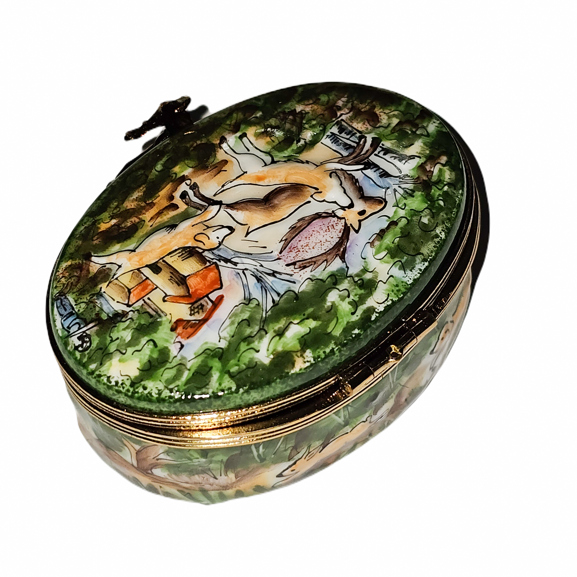 Hunting Scene Limoges Box Porcelain Limoges professional traditional French Trinket Box