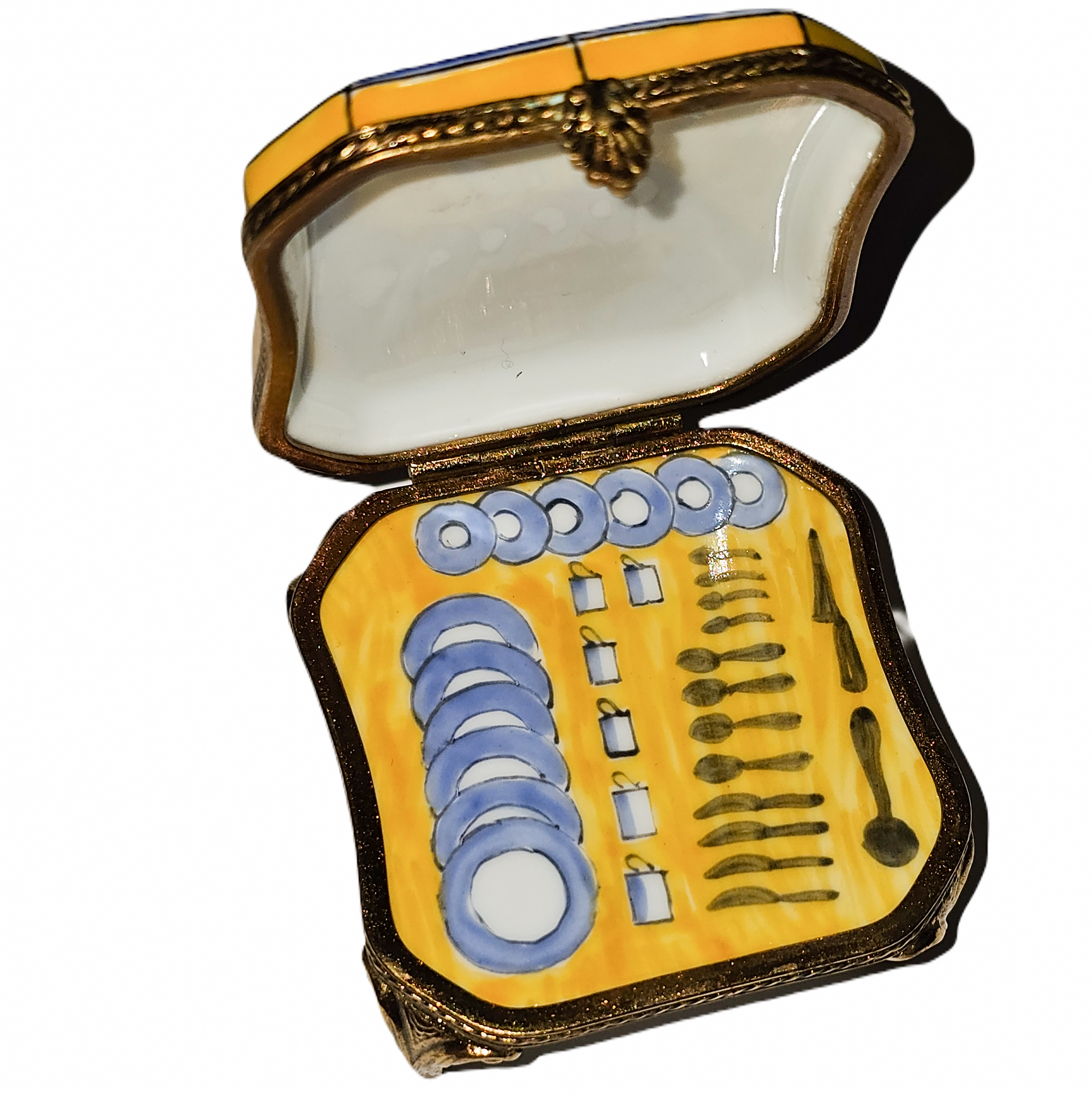 Vibrant Checkerboard Limoges Box Porcelain Limoges furniture home French Trinket Box