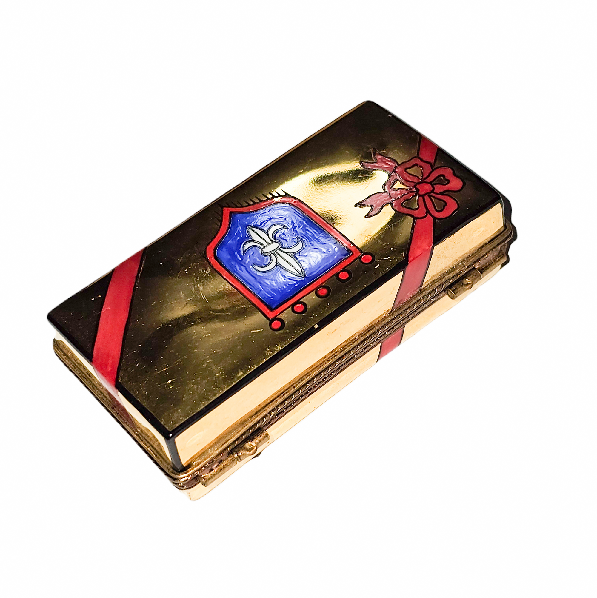 Fleur De Lis Chocolate Treasure Porcelain Limoges food france valentine French Trinket Box