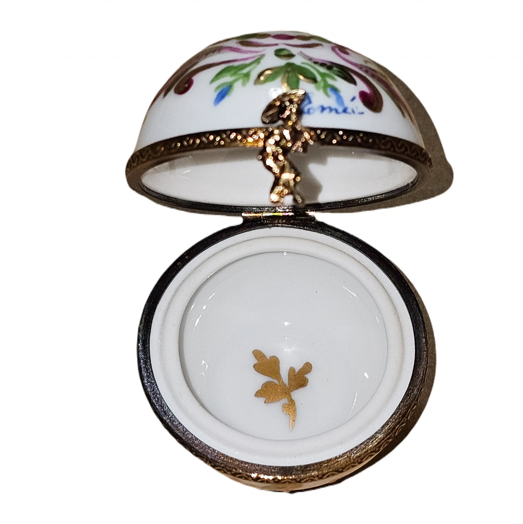 Pink Floral Round Limoges Box Porcelain Limoges traditional French Trinket Box