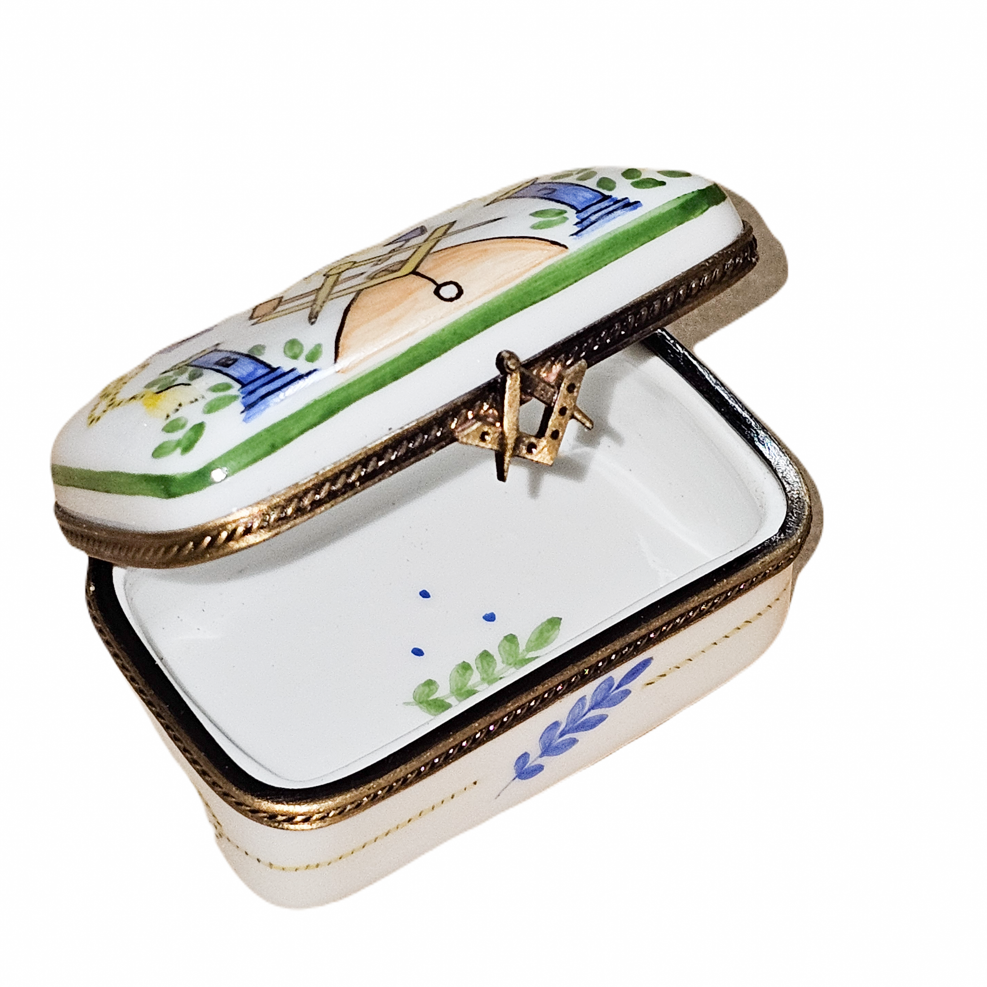 Masonic Symbols Rectangle Limoges Box Porcelain Limoges myth professional French Trinket Box