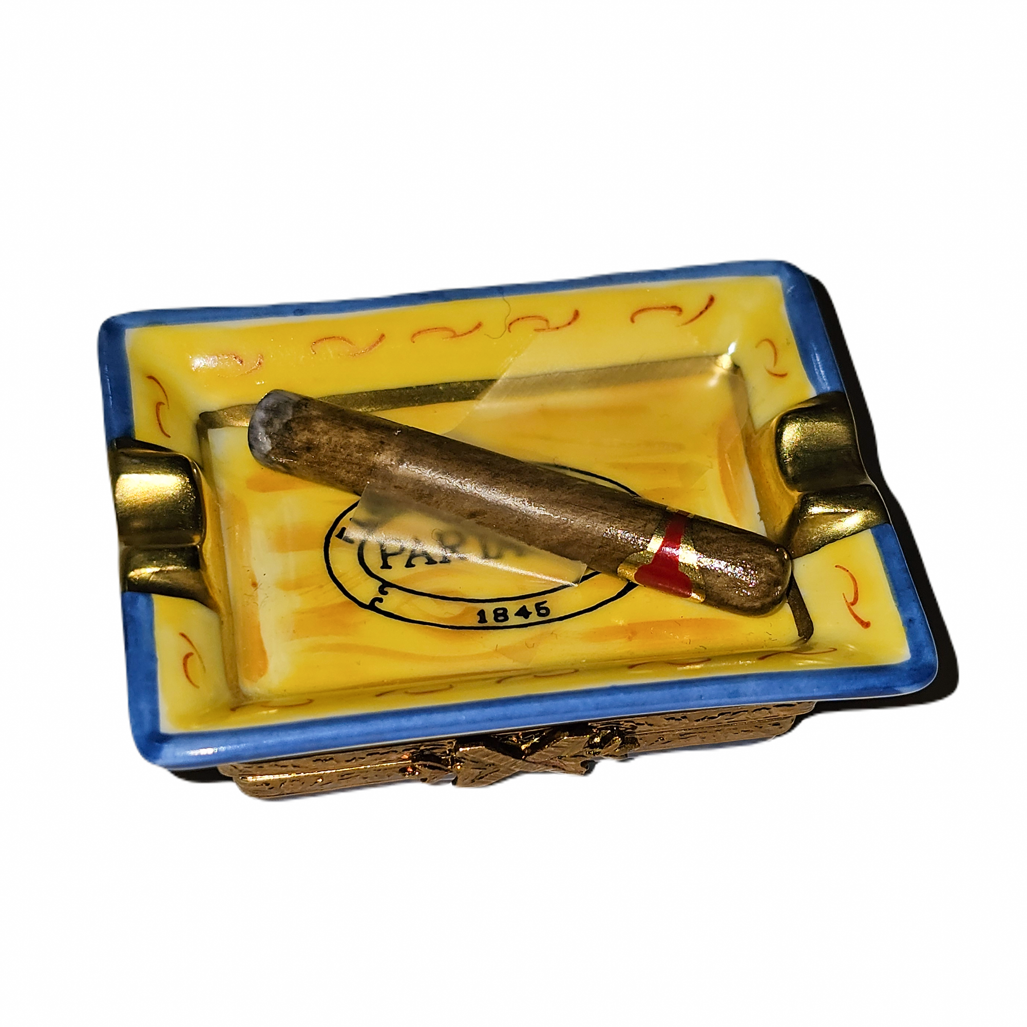 Partagas Tabaco Cigar Ashtray Porcelain Limoges wine French Trinket Box