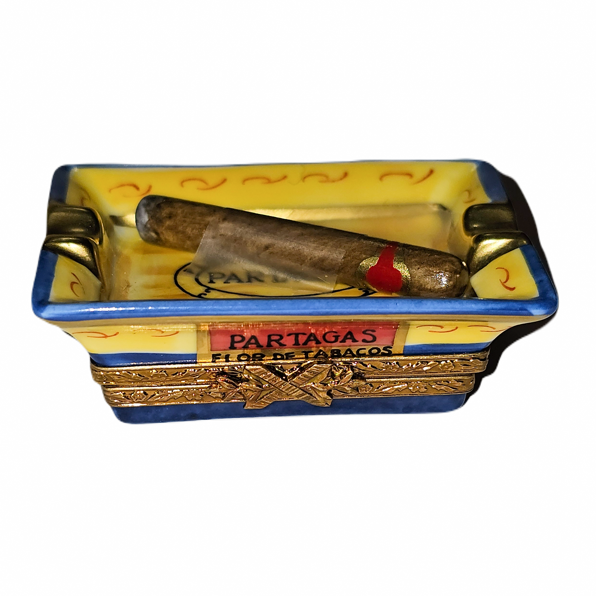 Partagas Tabaco Cigar Ashtray Porcelain Limoges wine French Trinket Box