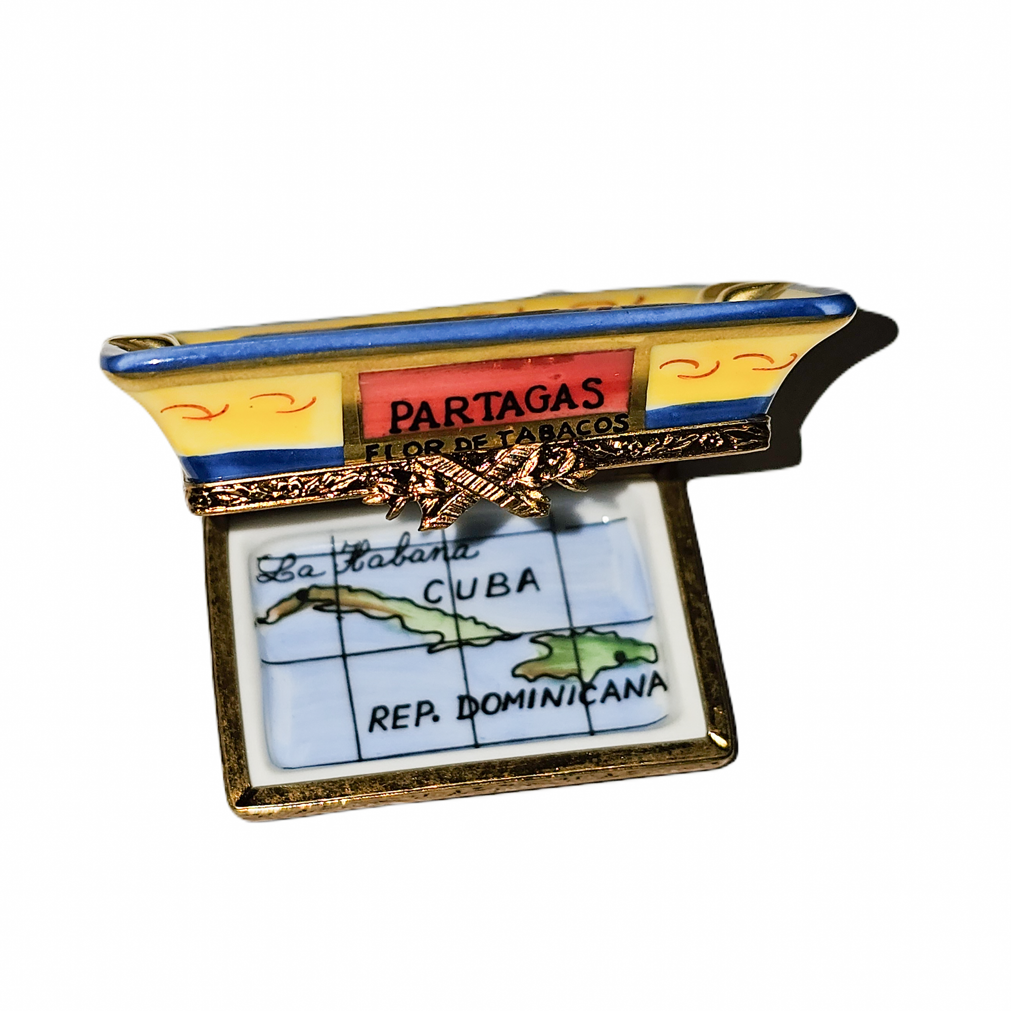 Partagas Tabaco Cigar Ashtray Porcelain Limoges wine French Trinket Box