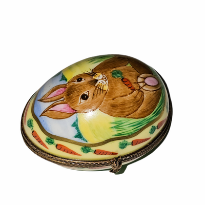 Rabbit Nestled in Colorful Egg