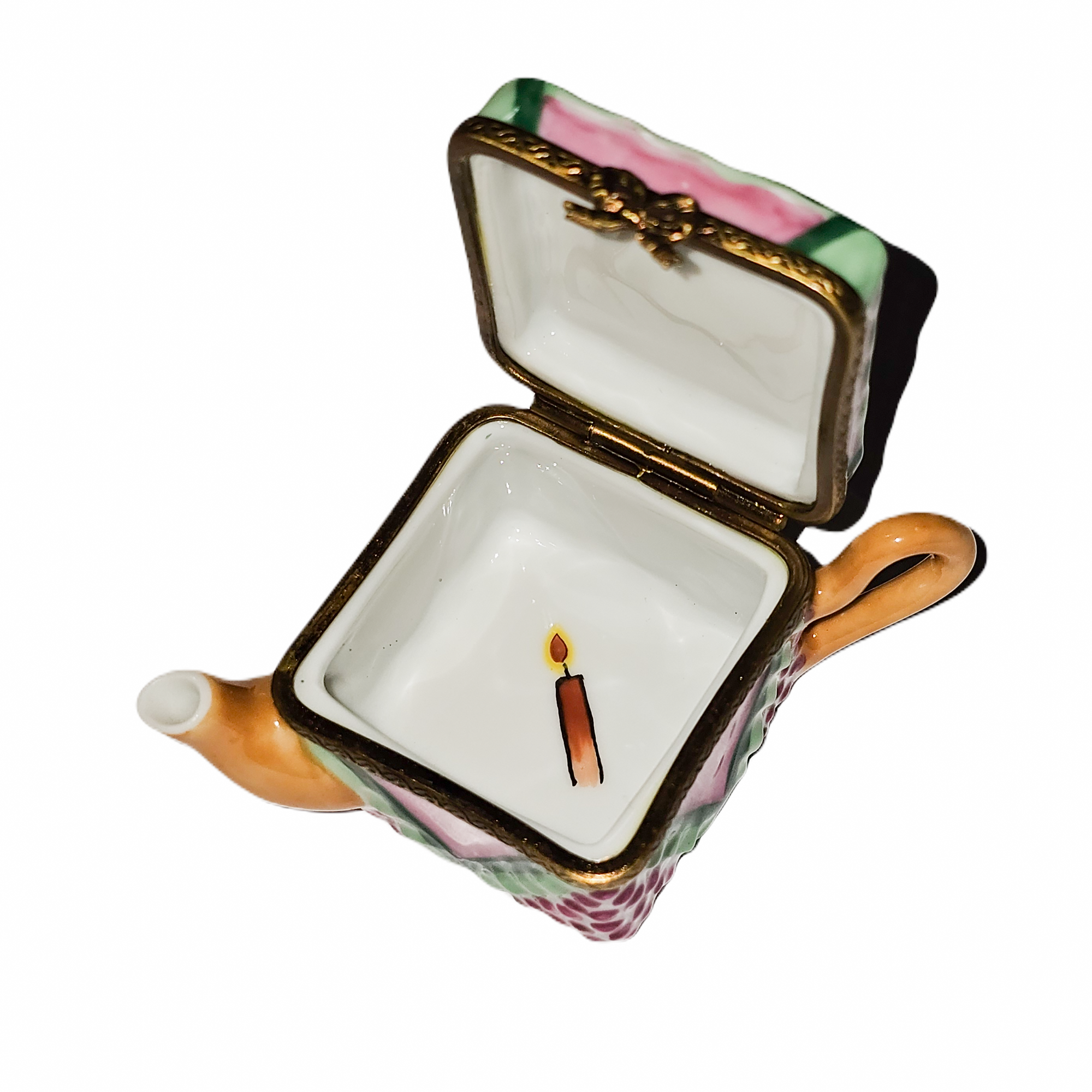 Happy Birthday Cake Teapot Porcelain Limoges Birthday china French Trinket Box