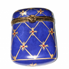 Elegant Dark Blue Limoges Box Porcelain Limoges traditional French Trinket Box