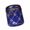 Elegant Dark Blue Limoges Box Porcelain Limoges traditional French Trinket Box
