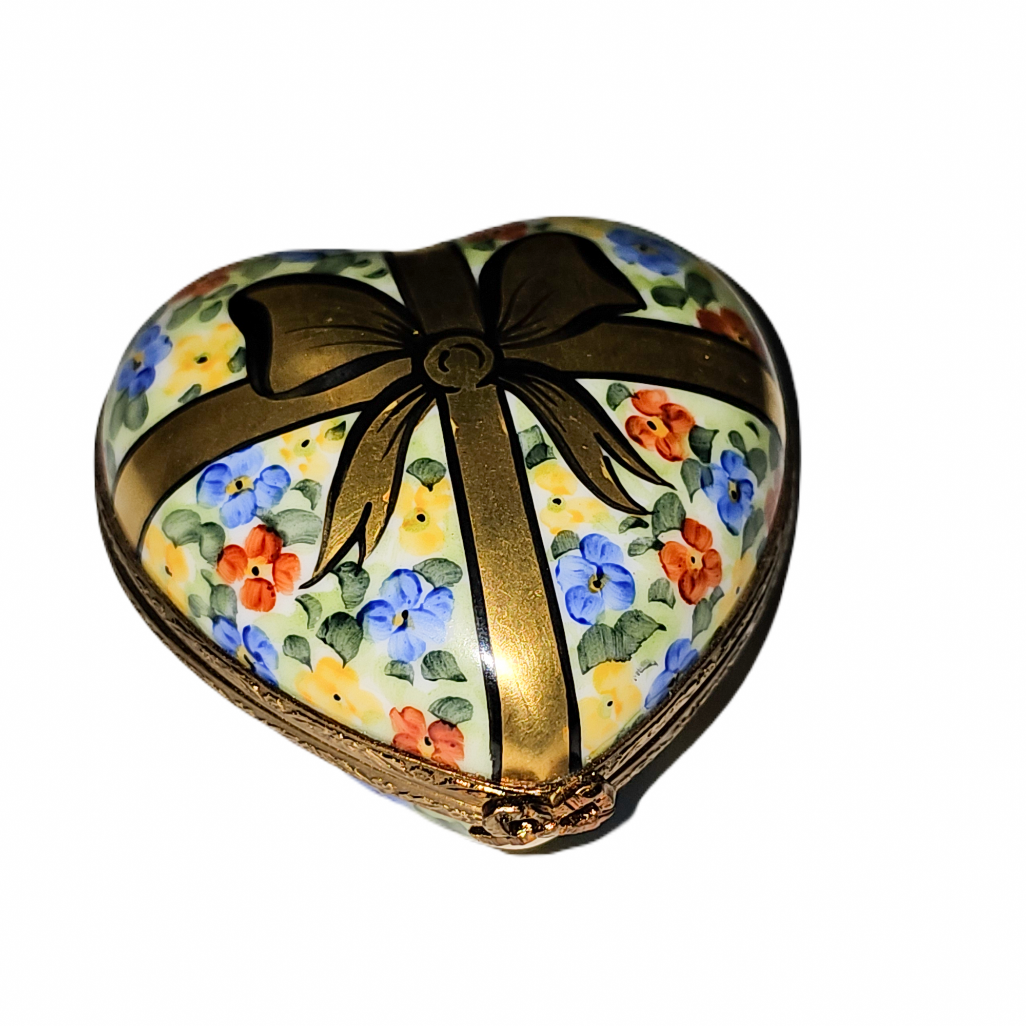 Heart Shaped Floral Elegance Porcelain Limoges heart French Trinket Box