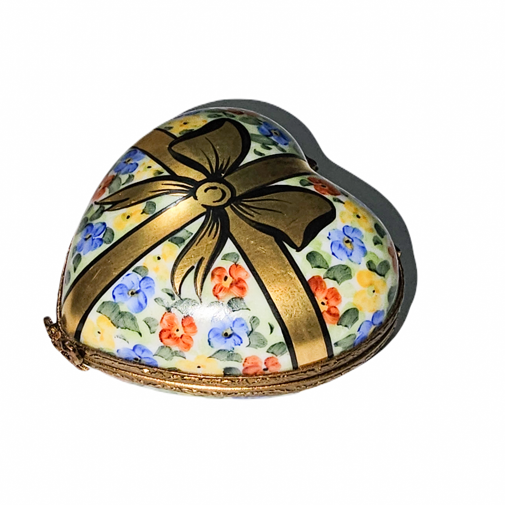 Heart Shaped Floral Elegance Porcelain Limoges heart French Trinket Box
