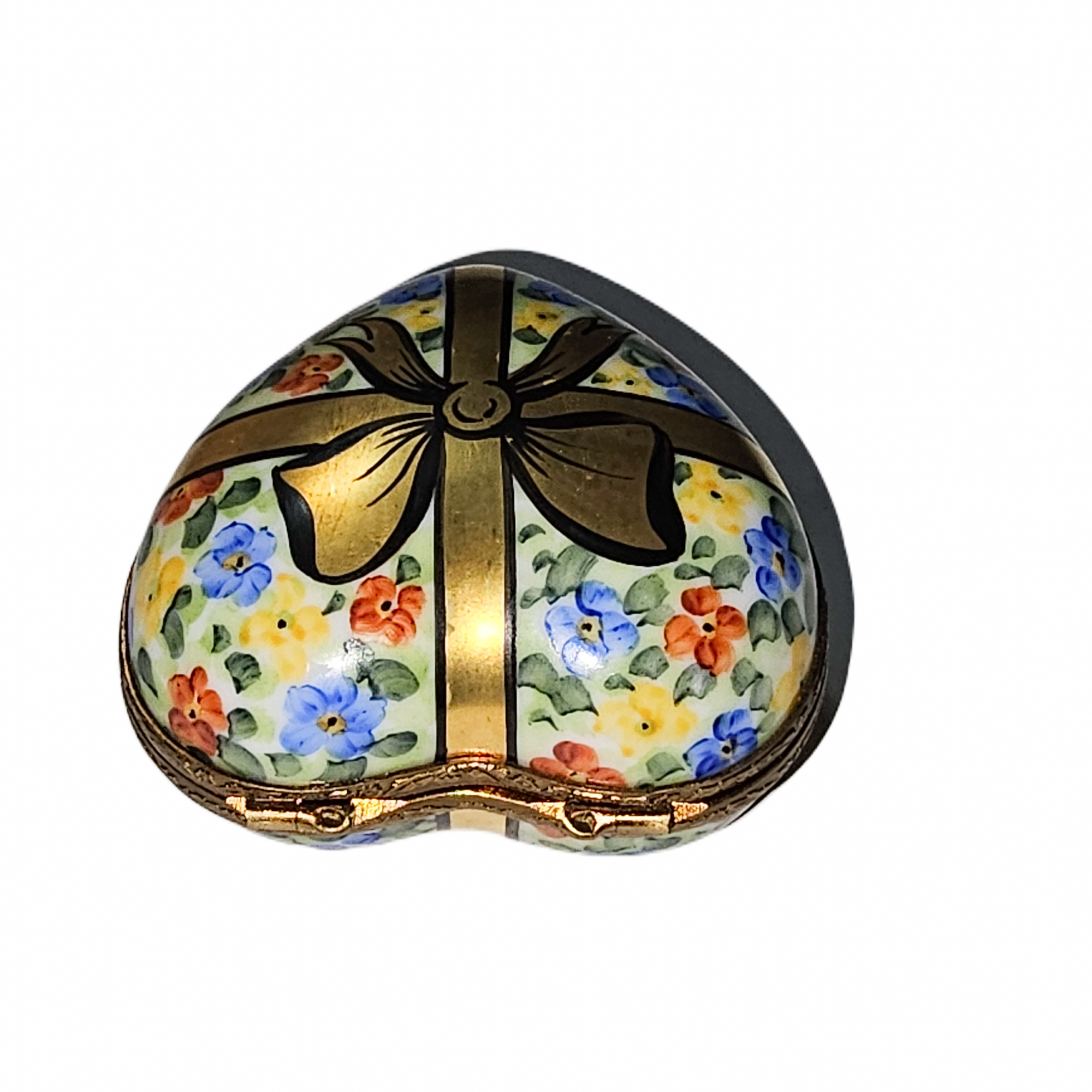 Heart Shaped Floral Elegance Porcelain Limoges heart French Trinket Box