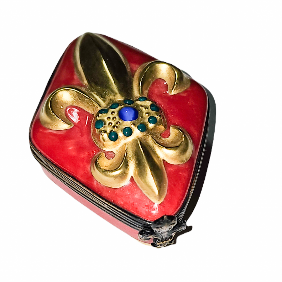 Gold Fleur De Lis Limoges Box Porcelain Limoges france paris French Trinket Box