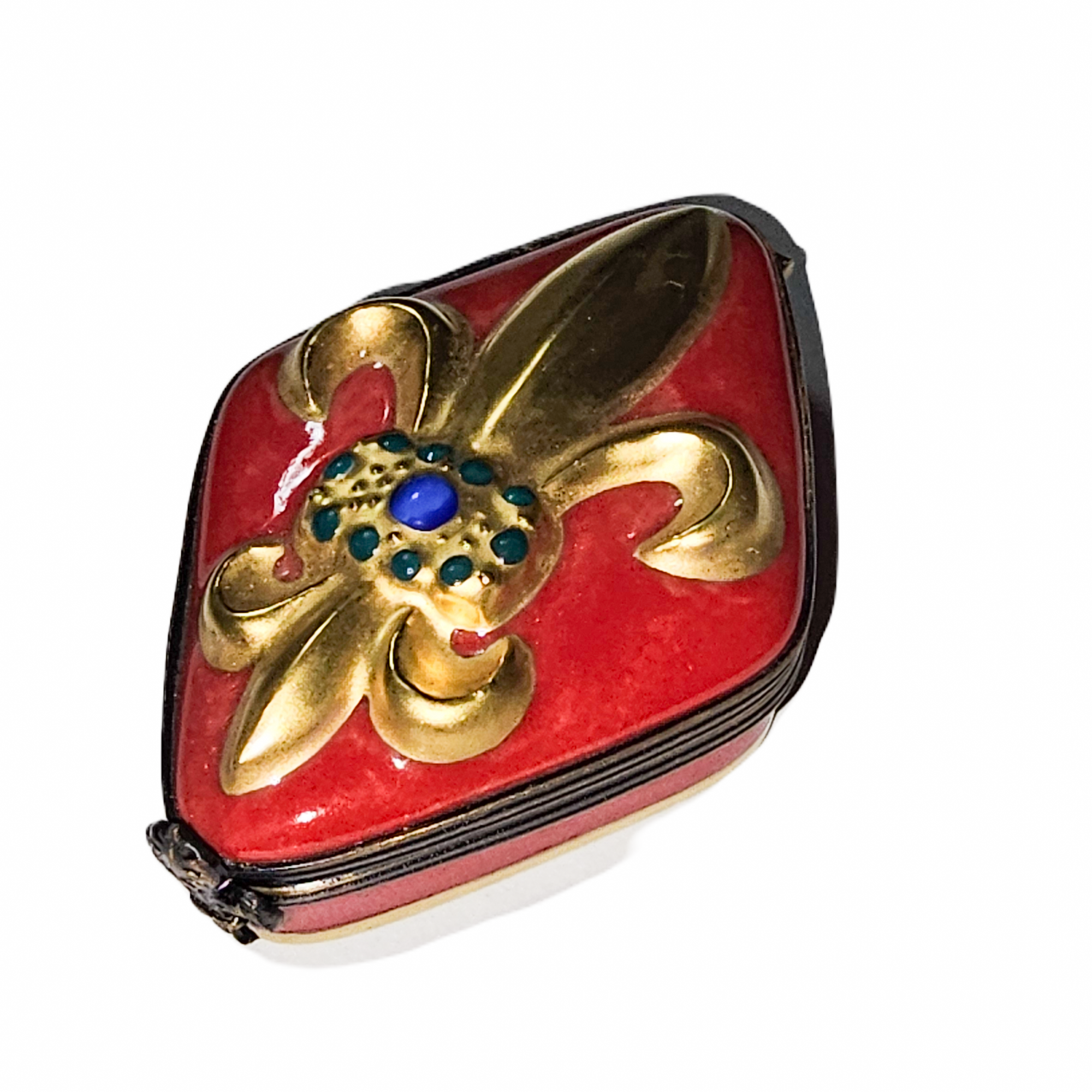 Gold Fleur De Lis Limoges Box Porcelain Limoges france paris French Trinket Box